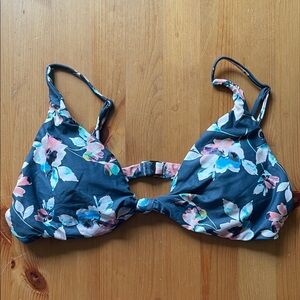 O'Neill Floral Bikini Top - Dark Blue and Pink